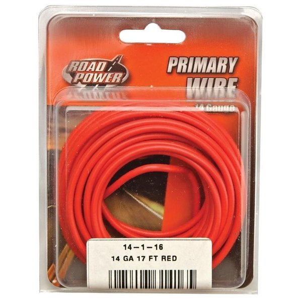 Cci Road Power Electrical Wire, 14 AWG Wire, 2560 V, Copper Conductor, Red Sheath 55669133/14-1-16